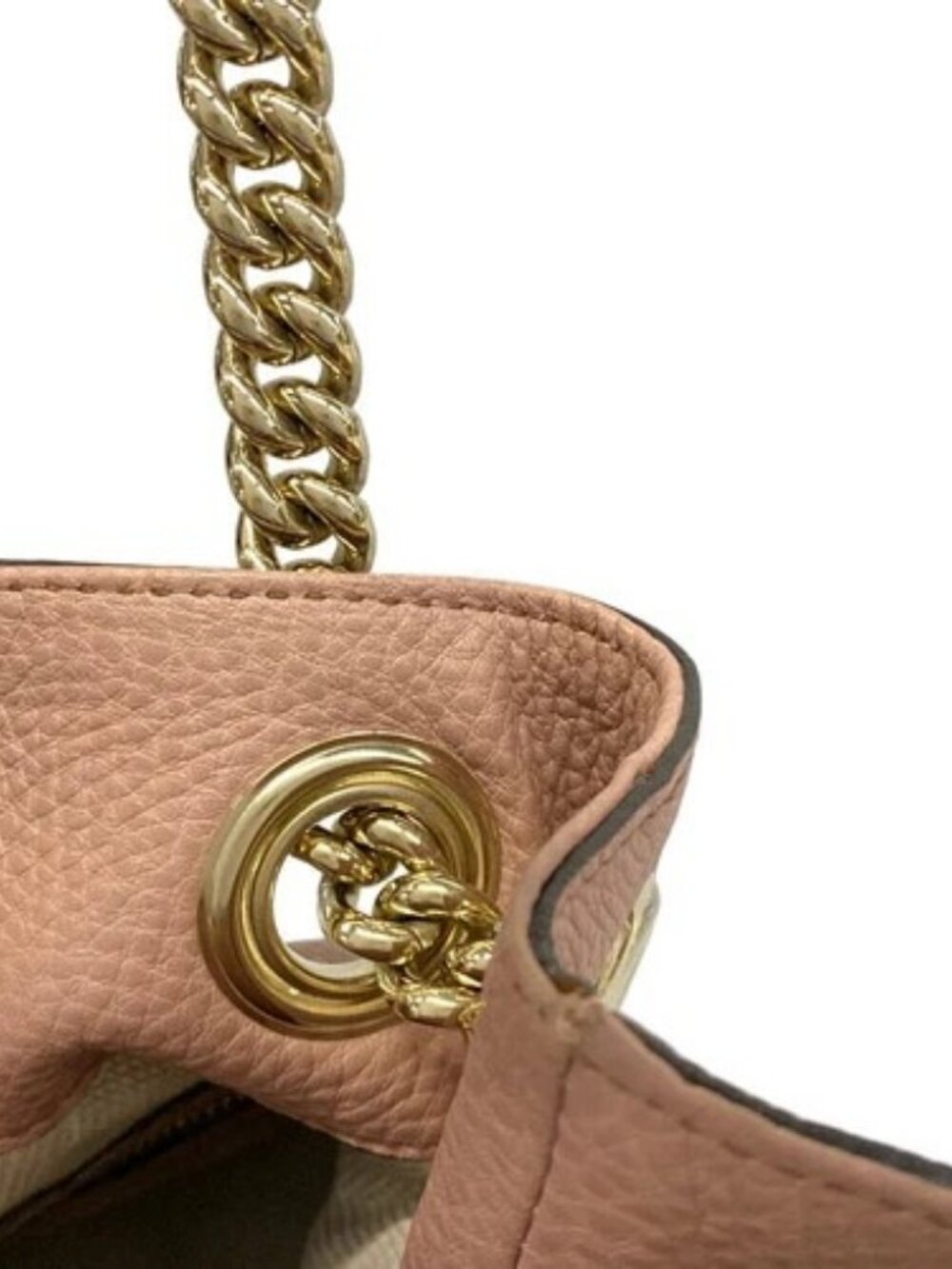 GUCCI Soho 308982 Pink Beige Leather Tote Bag - Picture 10 of 15